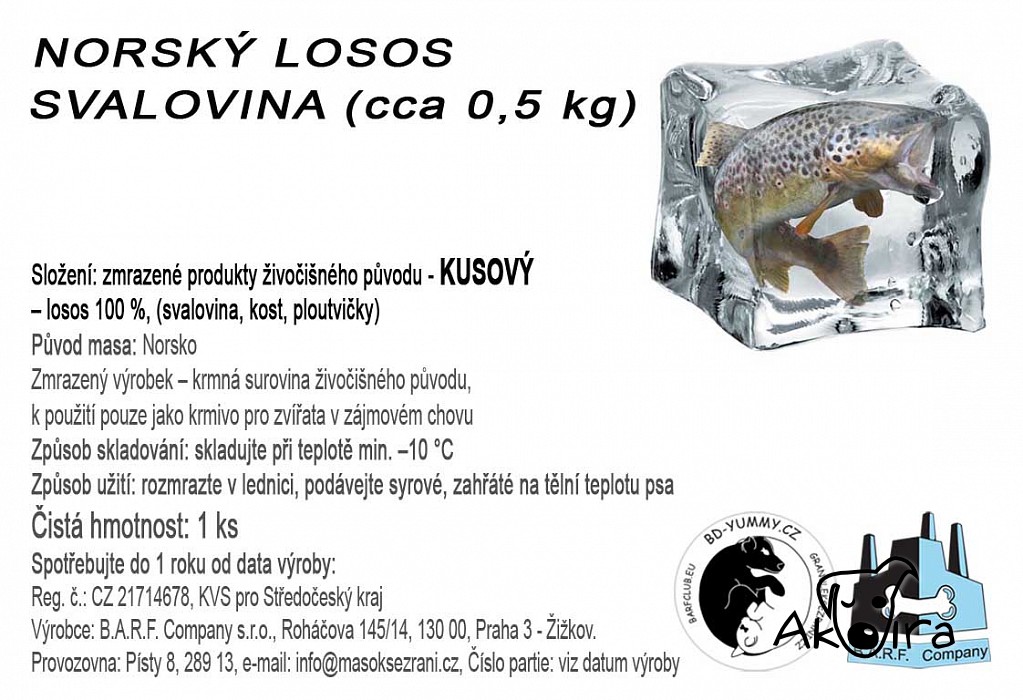 BD Yummy Norský losos svalovina cca 0,5 kg