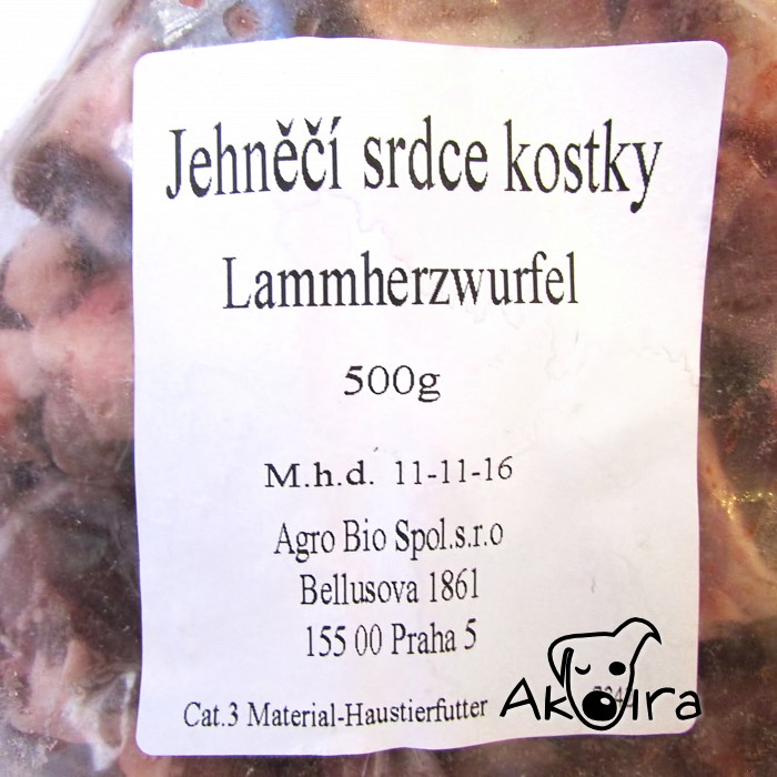 Jehněčí srdce kostky 0,5 kg