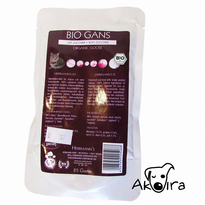 Herrmann's cat BIO Gans mit Zucchini 85 g