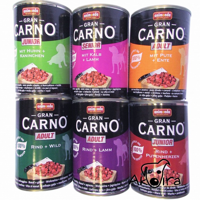 Animonda Gran Carno hovězí konzerva s krůtími srdíčky pro mladé psy 800 g