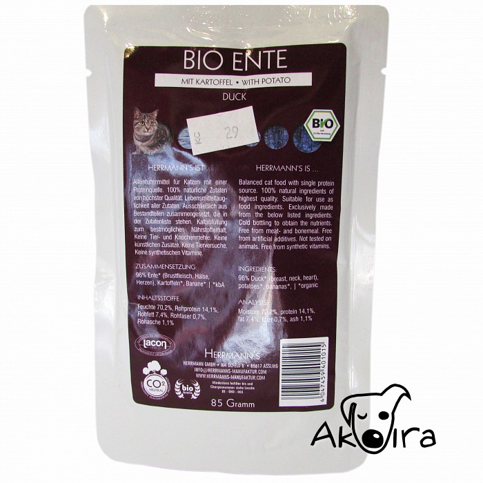 Herrmann's cat BIO Ente mit Kartoffel kapsička 85 g