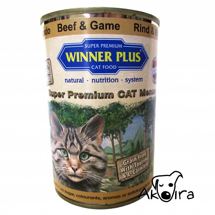 Winner Plus cat Hovězí a zvěřinová konzerva pro kočky 400 g