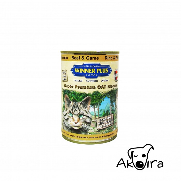 Winner Plus cat Hovězí a zvěřinová konzerva pro kočky 400 g