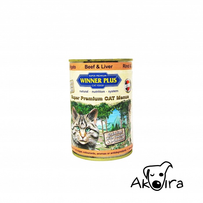 Winner Plus cat Hovězí a játra konzerva pro kočky 400 g