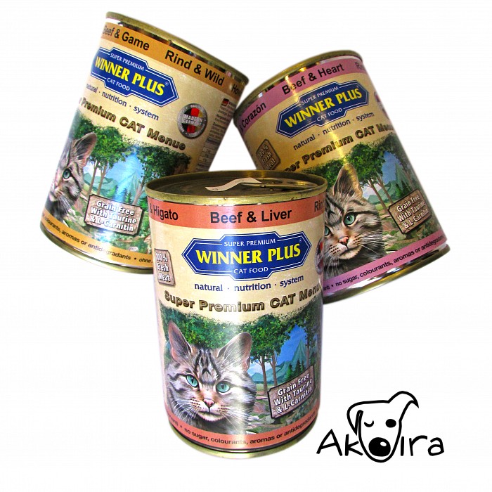 Winner Plus cat Hovězí a játra konzerva pro kočky 400 g