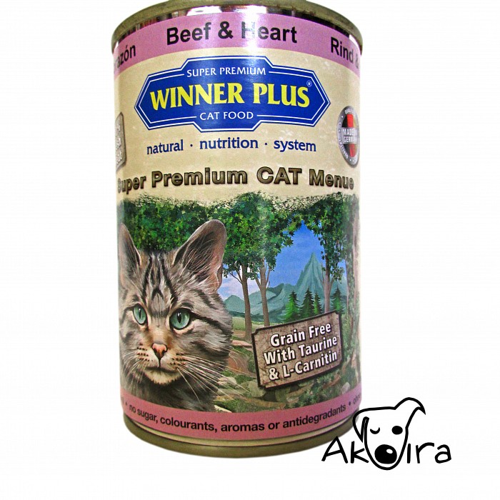 Winner Plus cat Hovězí a srdce konzerva pro kočky 400 g