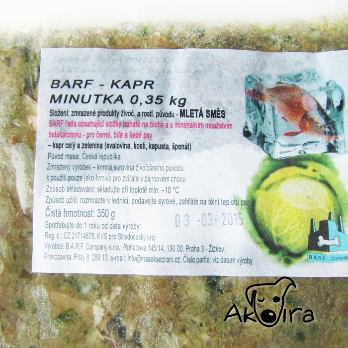 BD Yummy BARF Kapr s listovou zeleninou 0,35 kg
