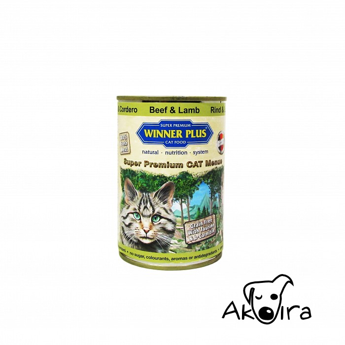 Winner Plus cat Hovězí a jehněčí konzerva pro kočky 400 g