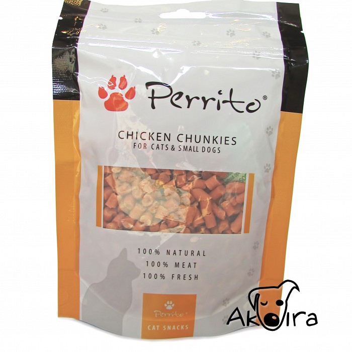 Perrito pamlsky kuřecí kousky do pamlsovníku pro kočky a psy 100 g