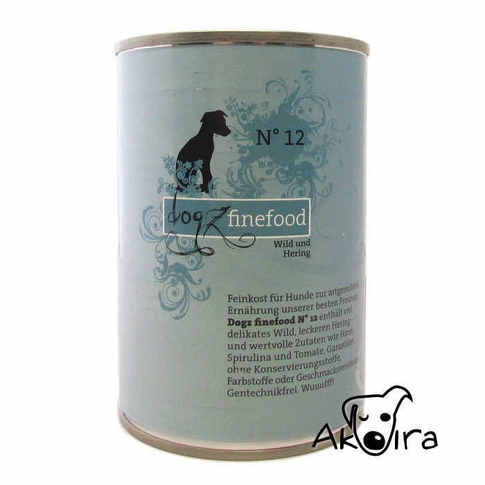 Dogz Finefood No.12 Konzerva se zvěřinou a sledím masem 400 g