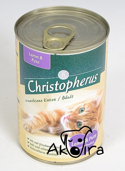 Christopherus konzerva jehněčí a krůtí pro citlivé kočky 400 g