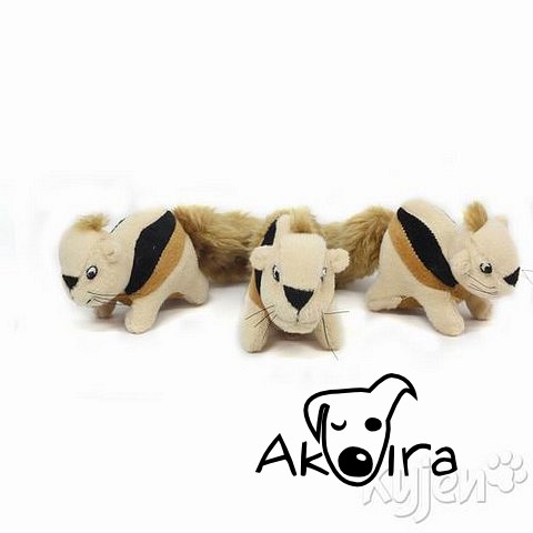 Plyšová veverka hračka pro malé psy