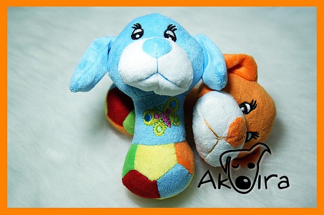 PEJSEK modrý - jemná, plyšová, pískací hračka 15cm