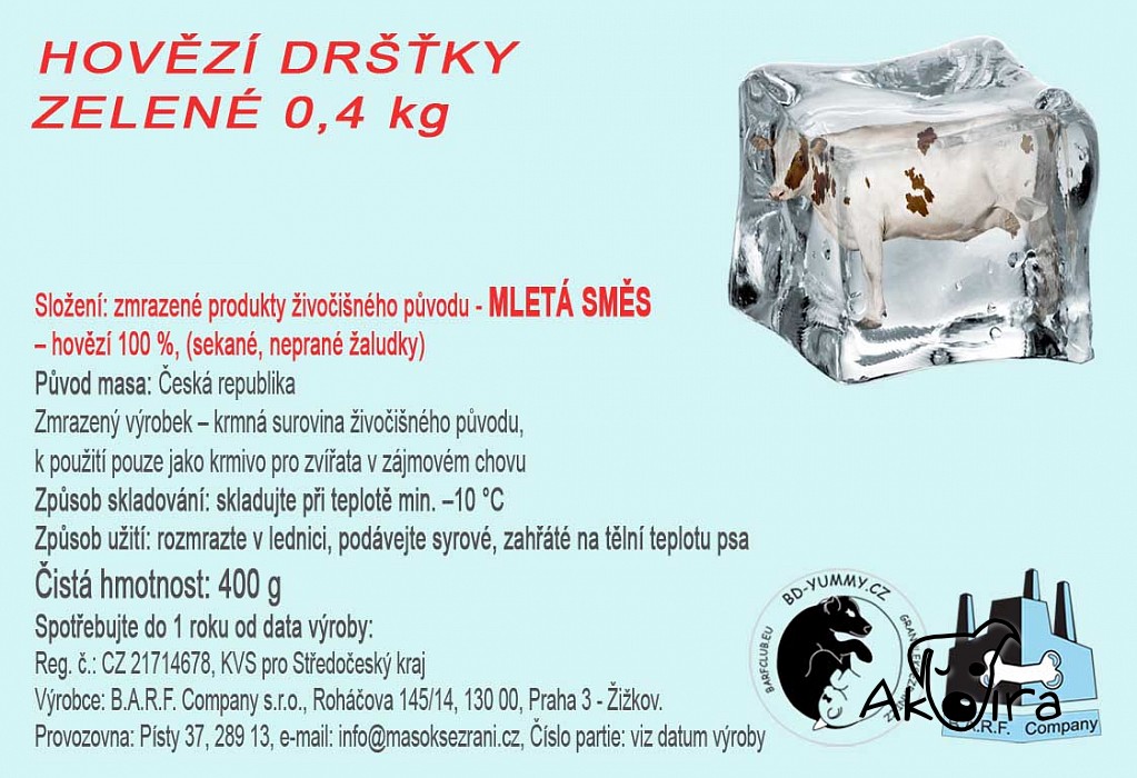 BD Yummy Hovězí dršťky zelené 0,4 kg