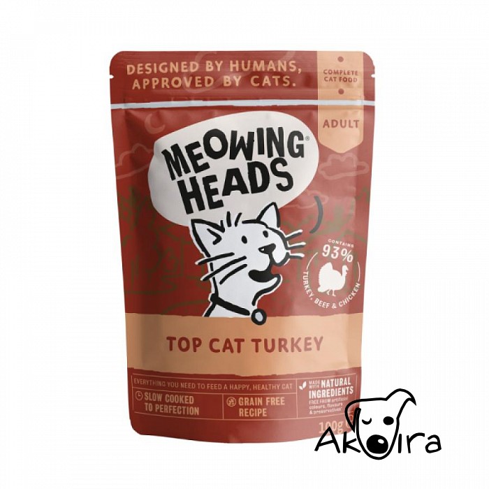 Meowing heads Krůtí kapsička s hovězím a kuřecím pro koťata a kočky 100 g