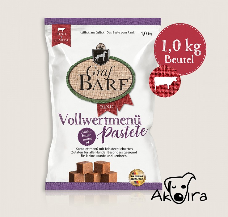 Graf BARF Hovězí menu paštika kostky 1 kg