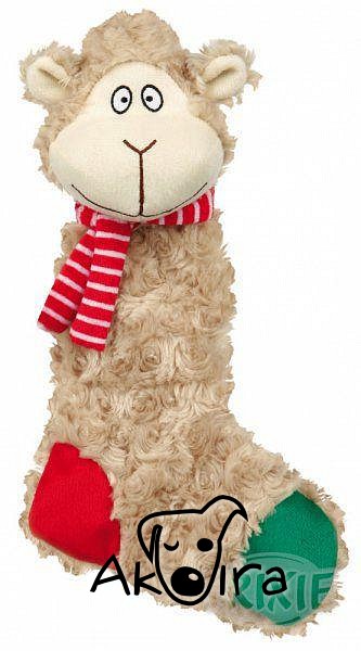 Trixie Vánoční ponožka - ovce plyšová šustící 32 cm
