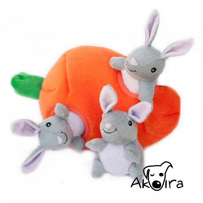 ZippyPaws Burrow Králíci v mrkvi 23 cm