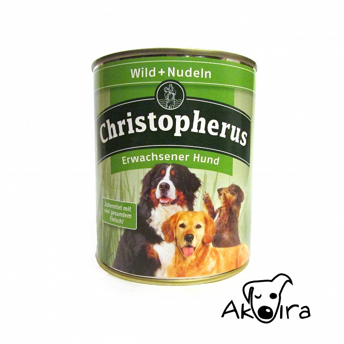 Christopherus zvěřinová konzerva s nudlemi pro dospělé psy 800 g