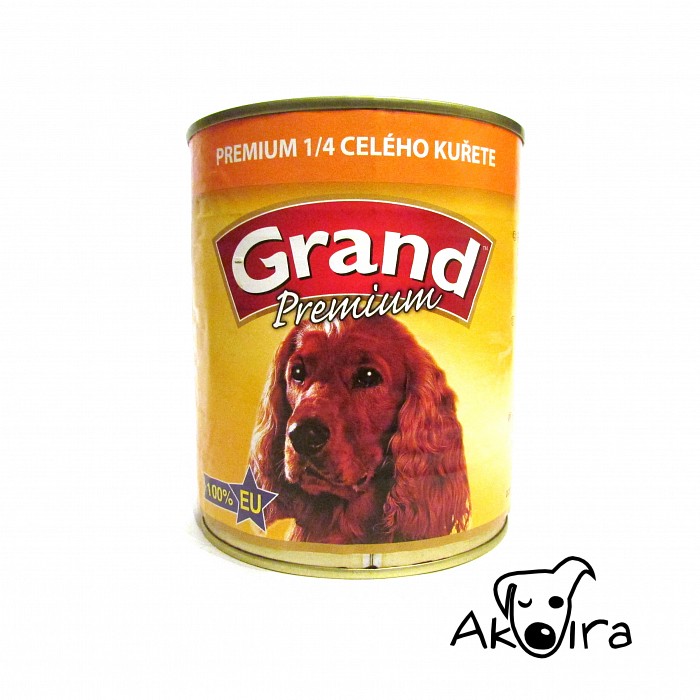 Grand premium 1/4 kuřete konzerva pro psy 850 g