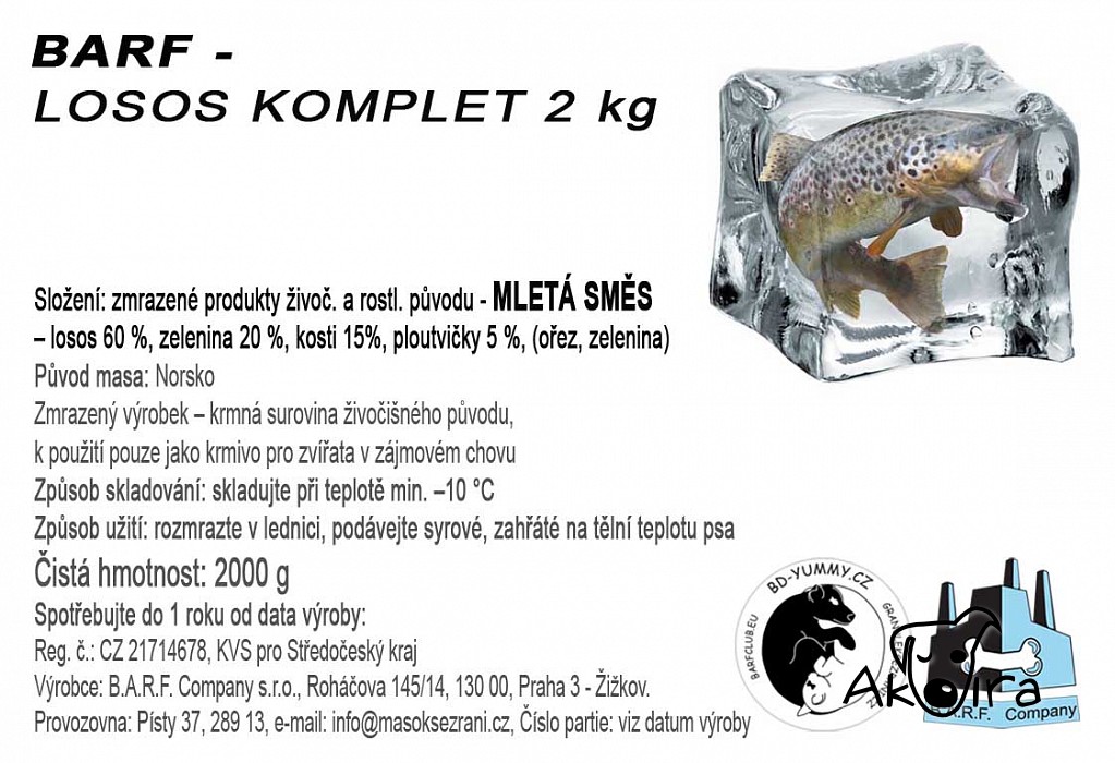 BD Yummy BARF Losos komplet 2 kg